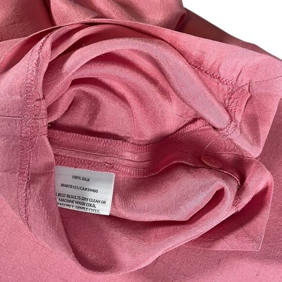 Eileen Fisher Silk Straight Ankle Pants Light Pink Petite Medium Side Zipper - Picture 9 of 10